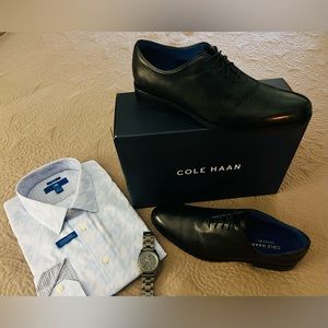 Cole Haan Washington Grand Laser Wingtip Oxford - Men’s Size 11.5 -Black Leather